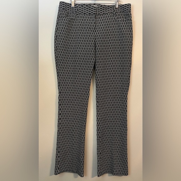 Express Columnist Women's Dress Black & White Geometric Trouser Pants Size 10 - Picture 1 of 10